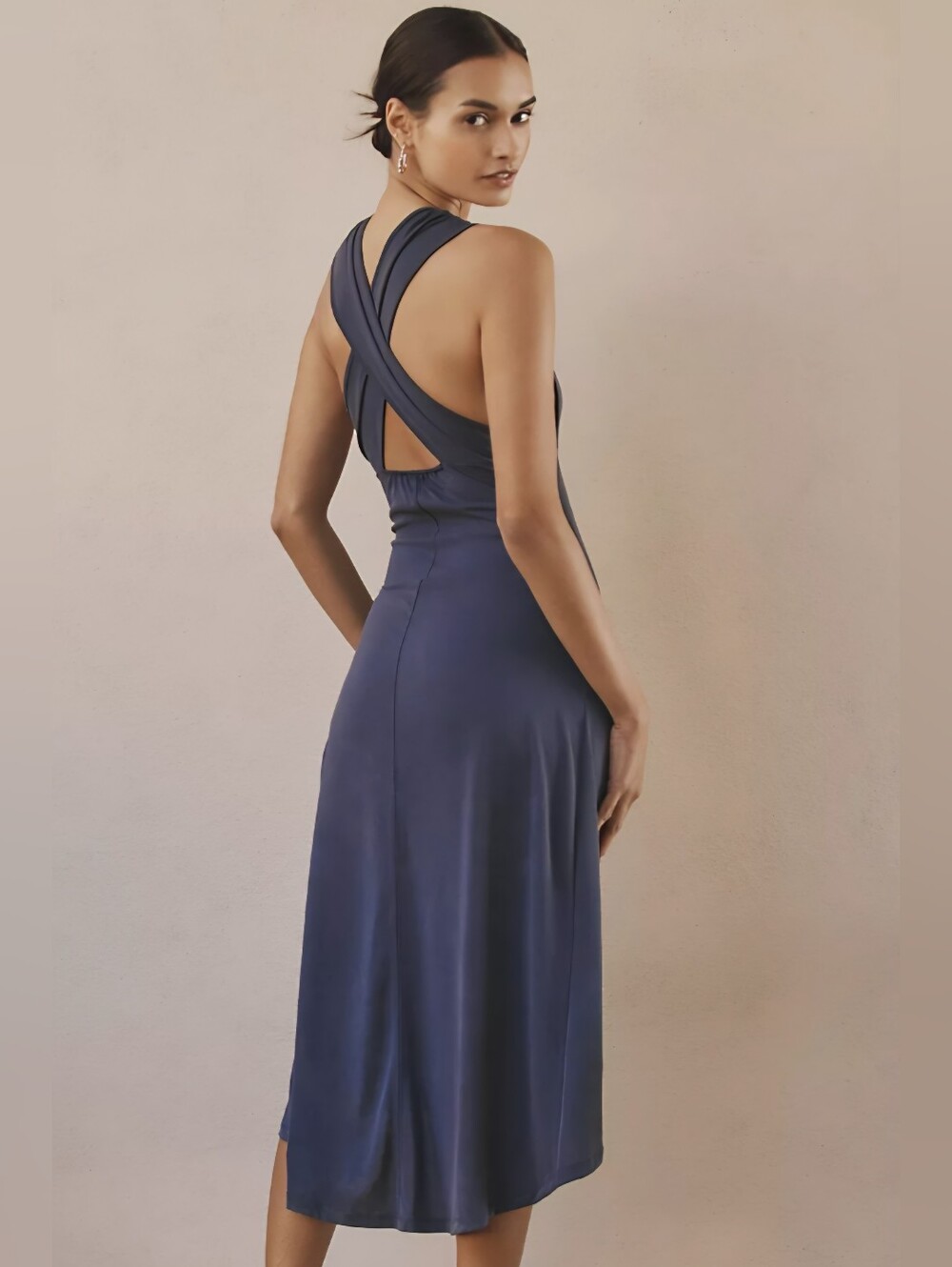 Anthropologie Ruched V-Neck Maxi Dress - Picture 5 of 5